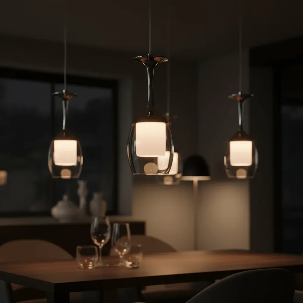 Suspension Luminaire Verre à Vin | Esprit Vinicole à fixation clip