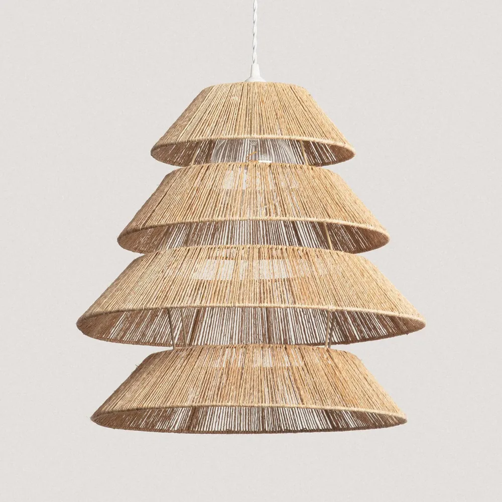 Suspension lumineuse ILUZZIA Calliope Aymara, diamètre 520 mm, en jute pour entrée et couloir