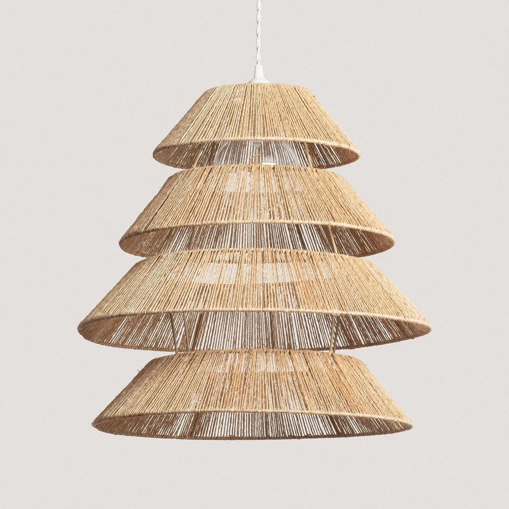 Suspension lumineuse ILUZZIA Calliope Aymara, diamètre 520 mm, en jute pour entrée et couloir