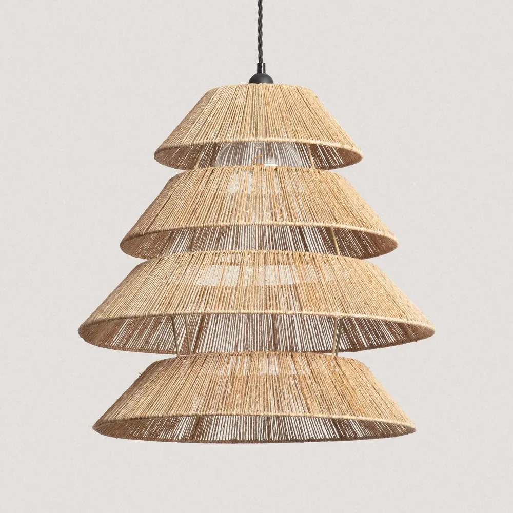 Suspension lumineuse ILUZZIA Calliope Aymara, diamètre 520 mm, en jute pour entrée et couloir