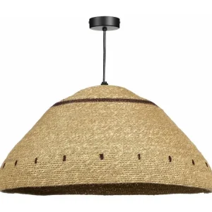 Suspension lumineuse en 80% jute et 20% métal - 22 x 41 - Marron net - JOULZ pour entrée et couloir