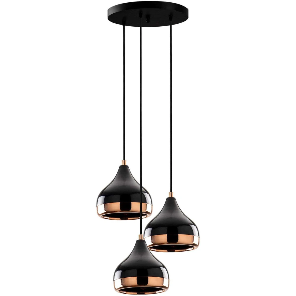 Suspension en métal 3 abat-jour ylda exemple 1 en acrylique dépoli