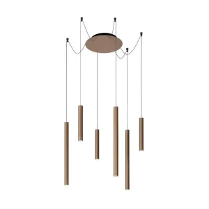 Suspension métal 6 points lumineux Lucide - Lorenz Design minimaliste
