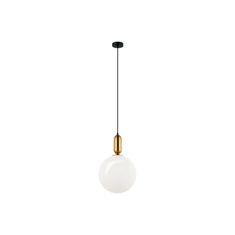 Suspension Neptune avec abat-jour en verre, dorée Design minimaliste