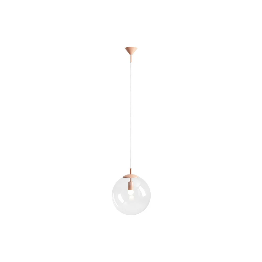 Suspension Nohr abat-jour verre, corail/évidente à fixation clip