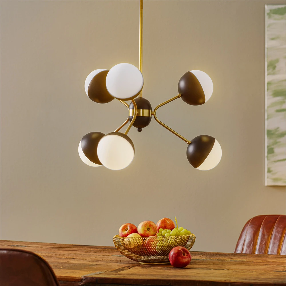 Suspension Orbit, à 6 lampes IP44 pour salle de bain