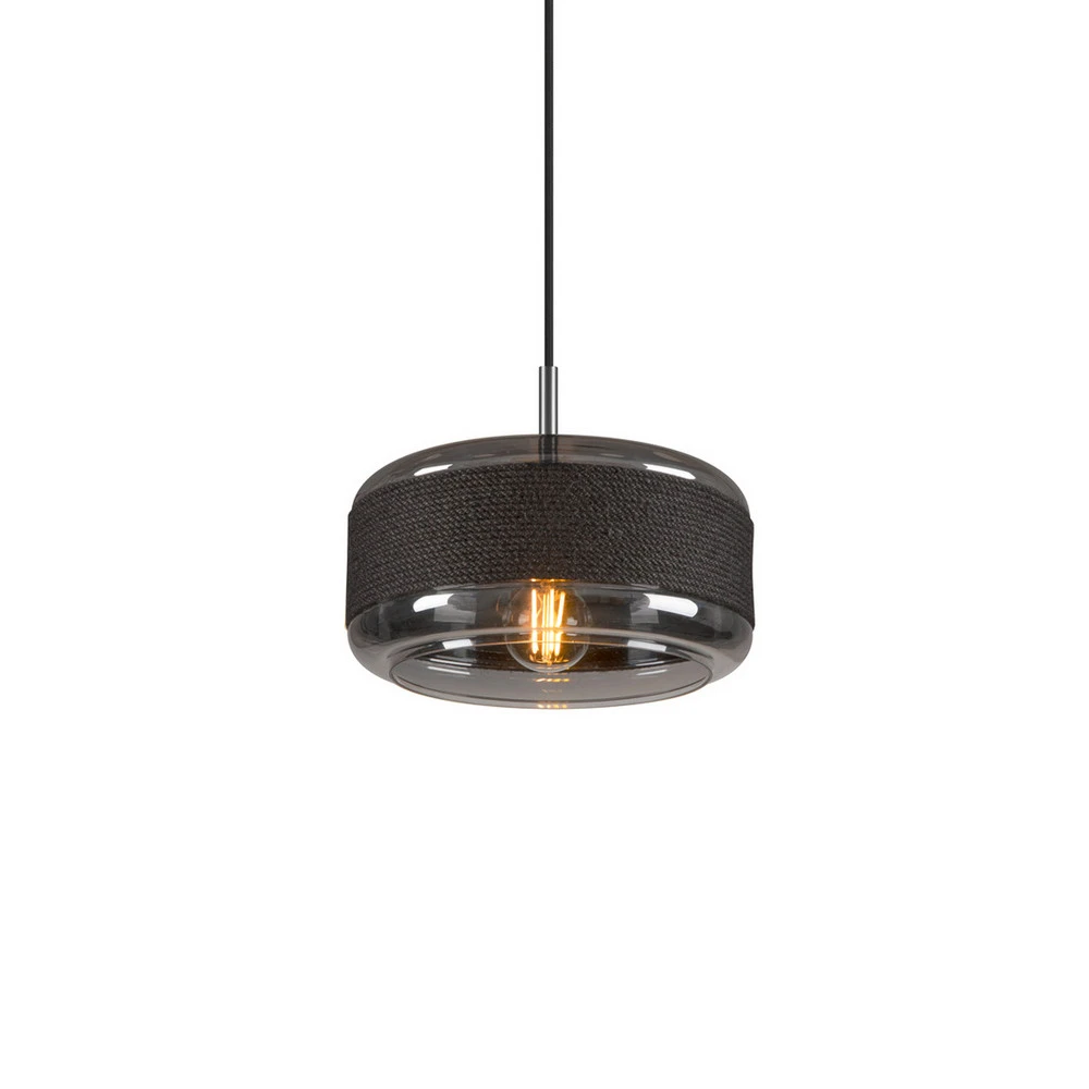 Suspension Pantilo Rope 27, argenté, acier, Ø 27 cm en acrylique dépoli