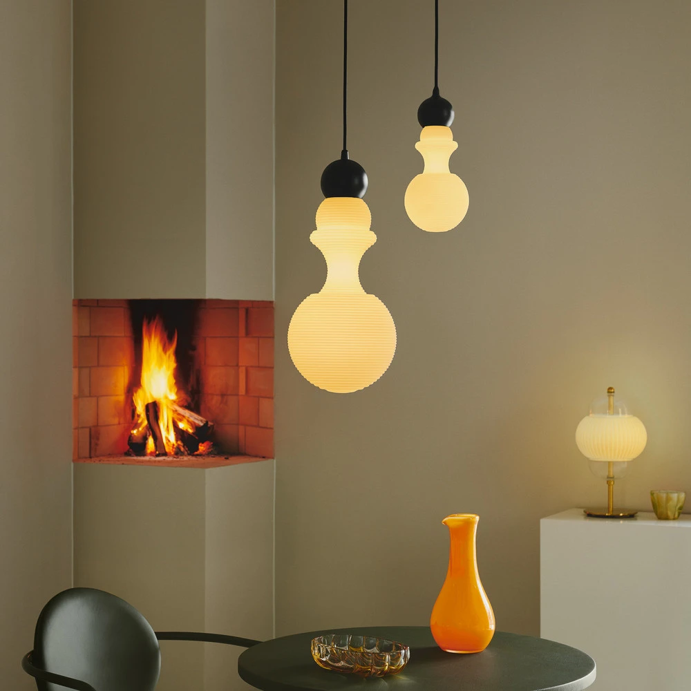 Suspension Paris 1920 XS, hauteur 25 cm, verre, blanc avec fixation réglable