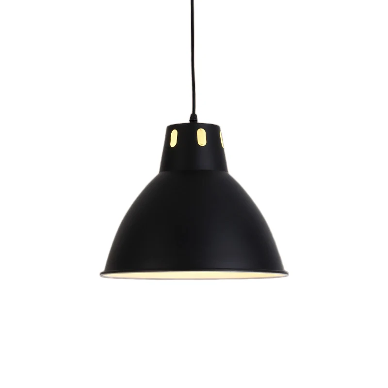 Suspension de plafond métallique noir/blanc, abat-jour en forme de dôme, 1 tête, luminaire industriel réglable en hauteur...