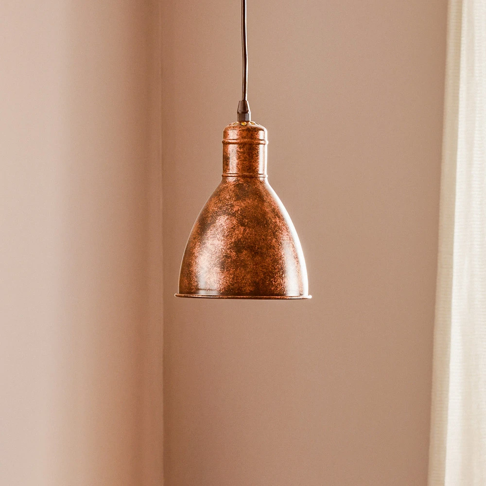 Suspension Priddy 1 à 1 lampe, cuivre authentique