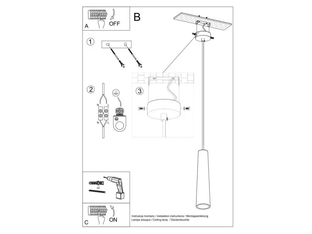 Suspension récent en céramique - 1 sources lumineuses - L.8 x H.132 cm - blanc