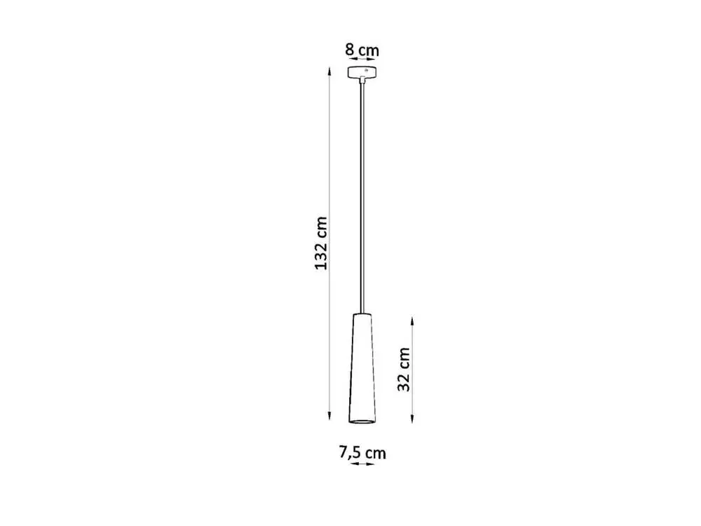 Suspension récent en céramique - 1 sources lumineuses - L.8 x H.132 cm - blanc