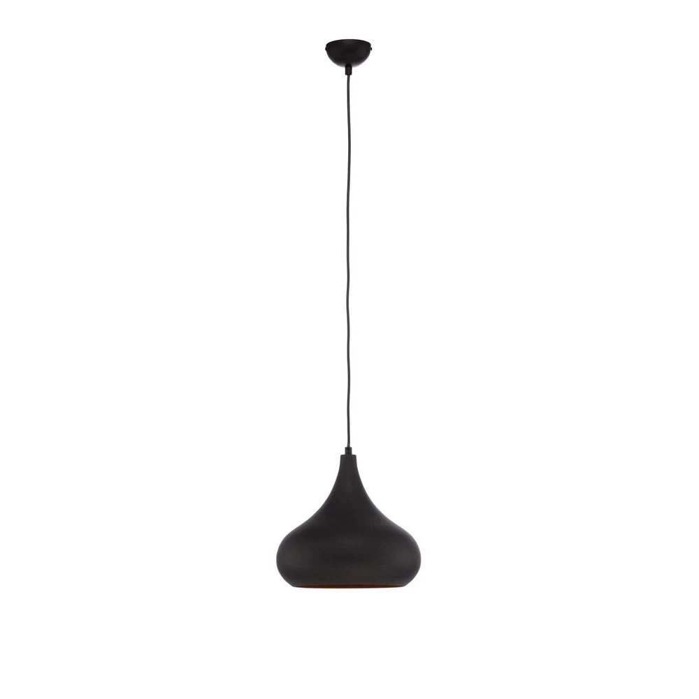 Suspension Saglam 3774 à 1 lampe. Ø30cm noir/or en acrylique dépoli