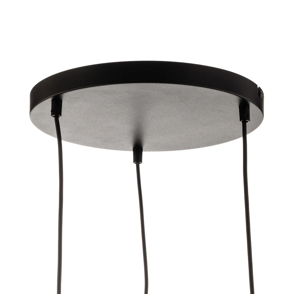Suspension Starla, verre graphite, 3 lampes rondes avec diffuseur opale