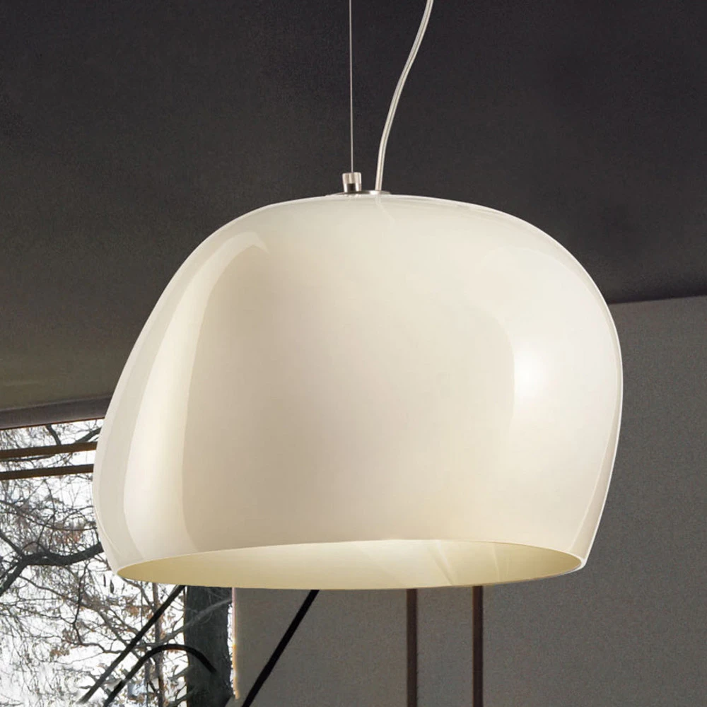 Suspension Surface Ø 40 cm, E27 blanc/blanc mat à fixation clip