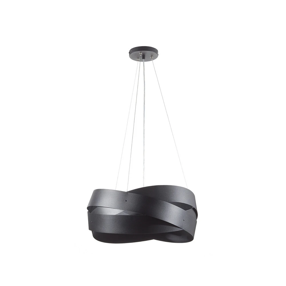 Suspension Tornado Ø 50 cm noire, à 3 lampes pour plafonds suspendus