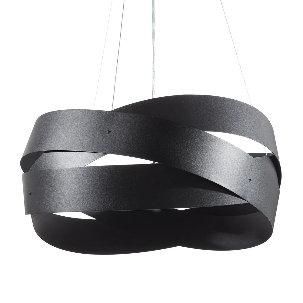 Suspension Tornado Ø 50 cm noire, à 3 lampes pour plafonds suspendus
