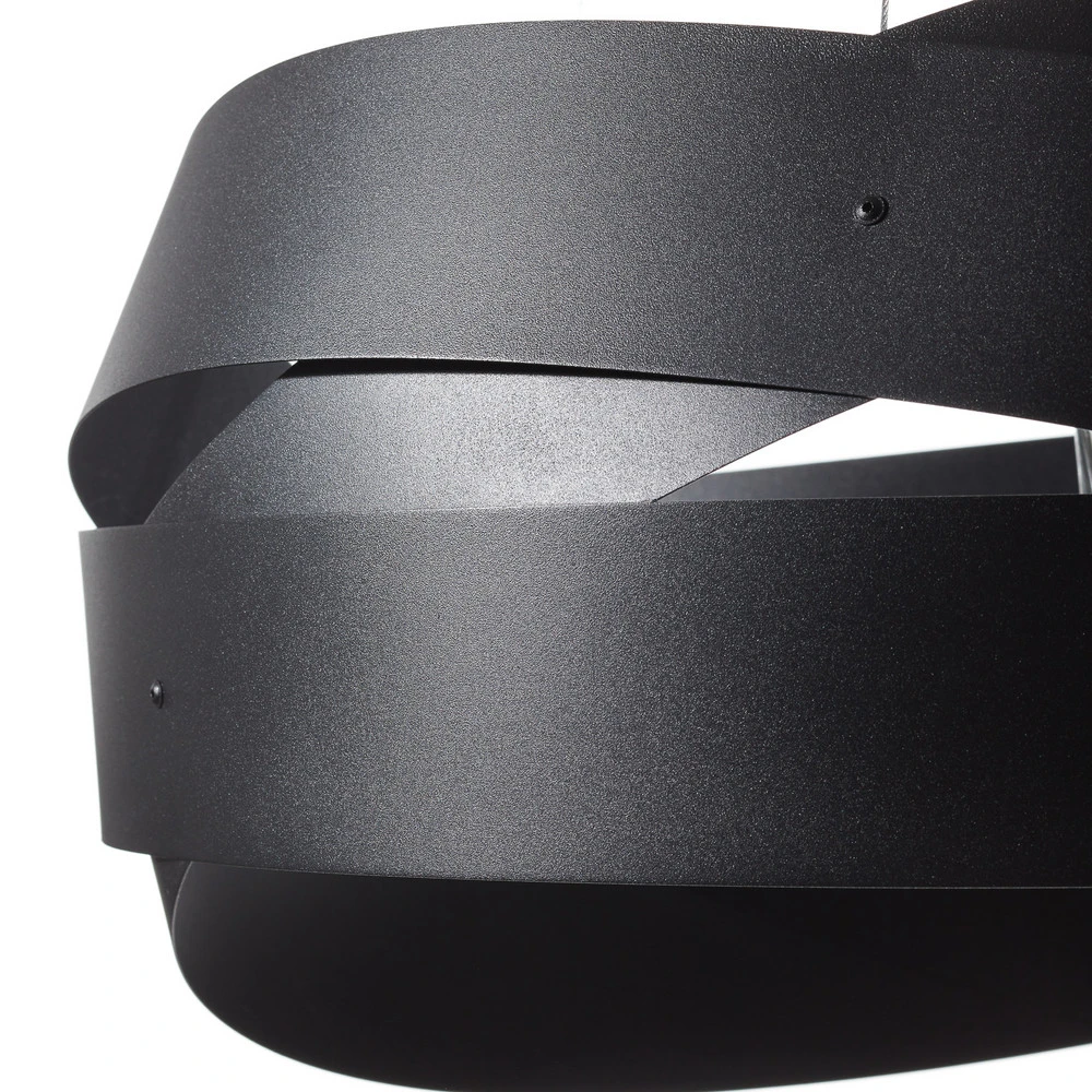 Suspension Tornado Ø 50 cm noire, à 3 lampes pour plafonds suspendus