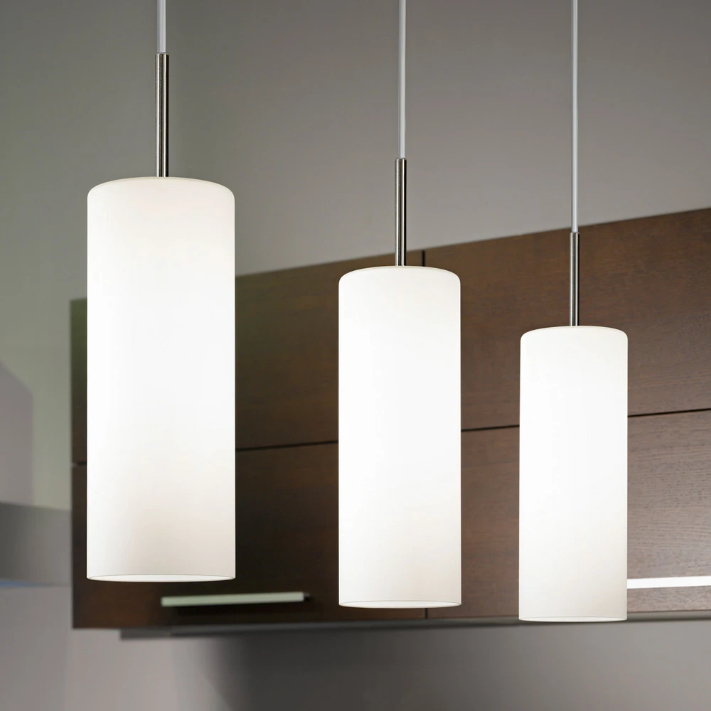 Suspension Troy, nickel mat/satinée, à 3 lampes pour plafonds suspendus