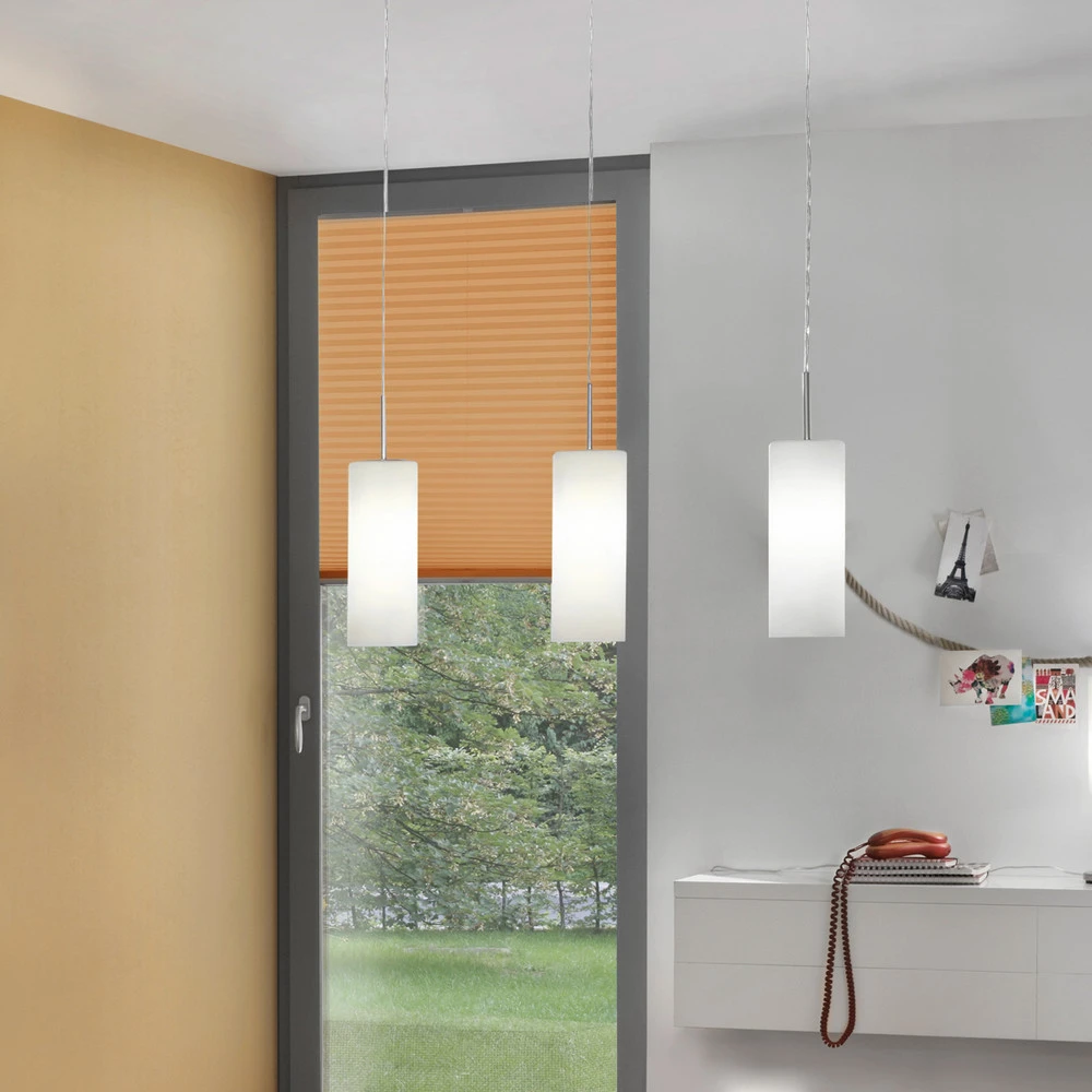 Suspension Troy, nickel mat/satinée, à 3 lampes pour plafonds suspendus