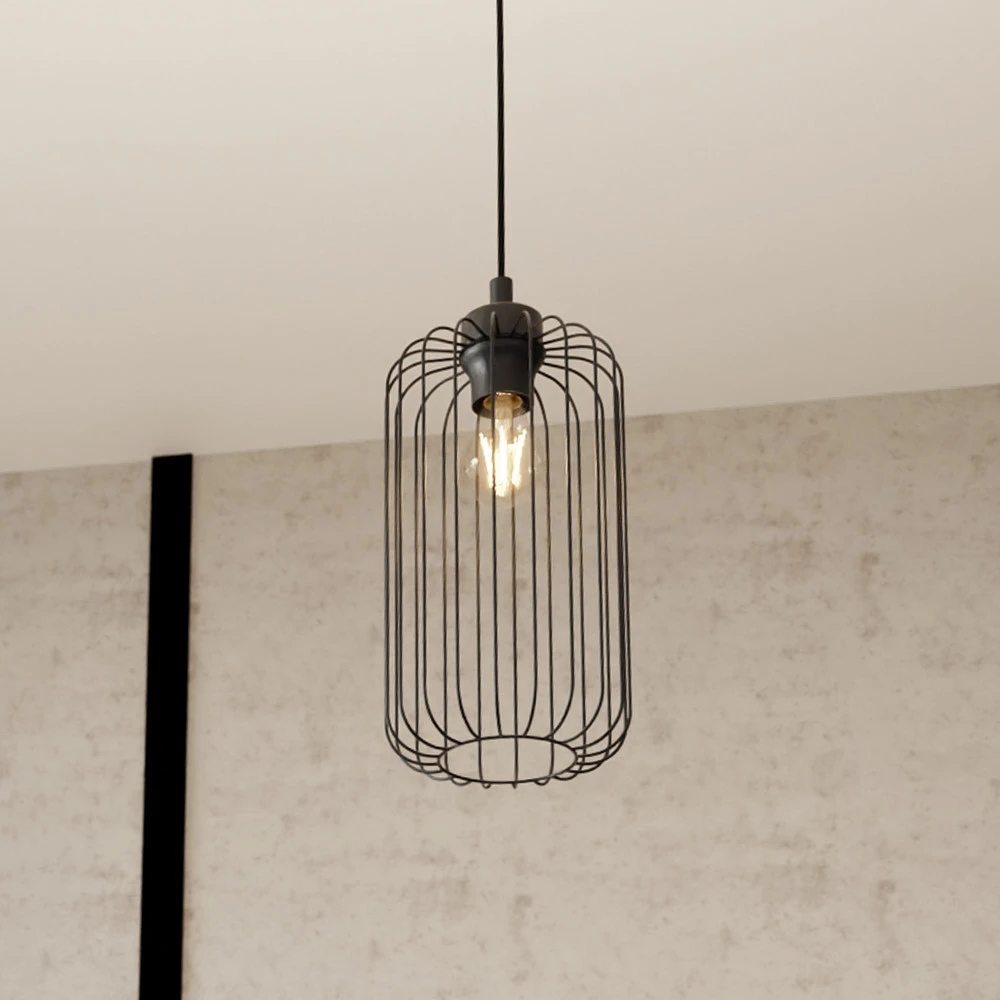 Suspension Vander, Ø 16 cm, noir, métal, E27 (Carré 30x30cm)