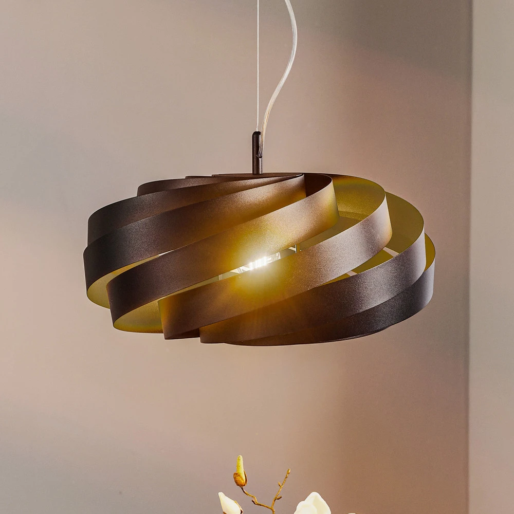 Suspension Vento, noir, Ø 50 cm, métal, E27 à fixation clip