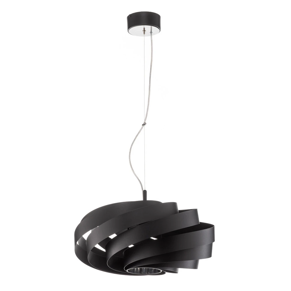 Suspension Vento, noir, Ø 50 cm, métal, E27 à fixation clip