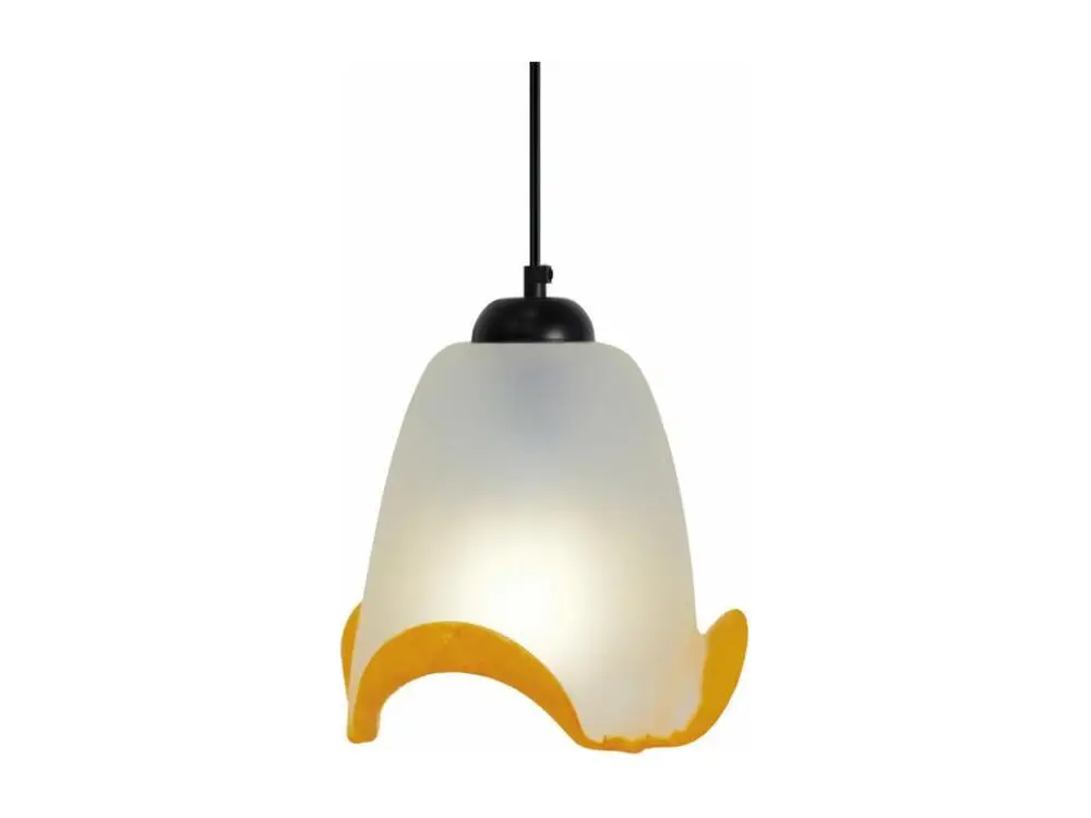 Suspension verre ambre 75 cm.