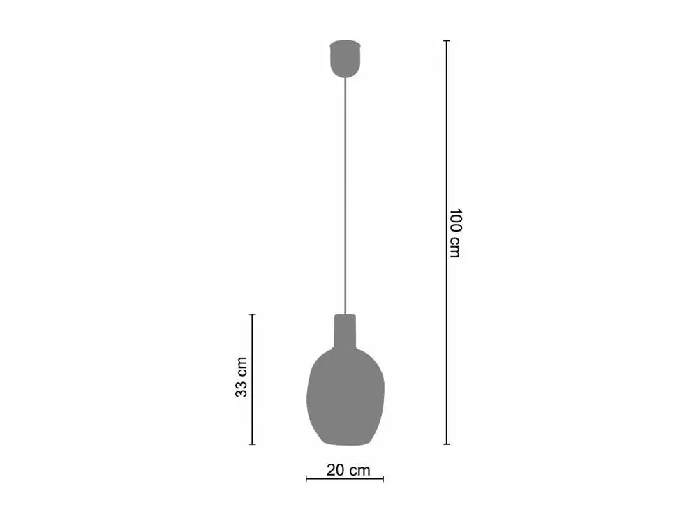 Suspension verre ambre en métal cuivre 95 cm.
