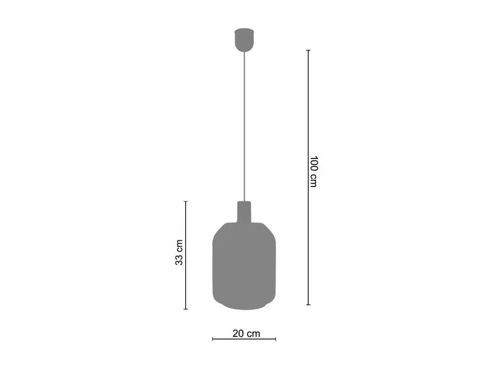 Suspension verre bleu métal cuivre110 cm. Sans outil d'installation