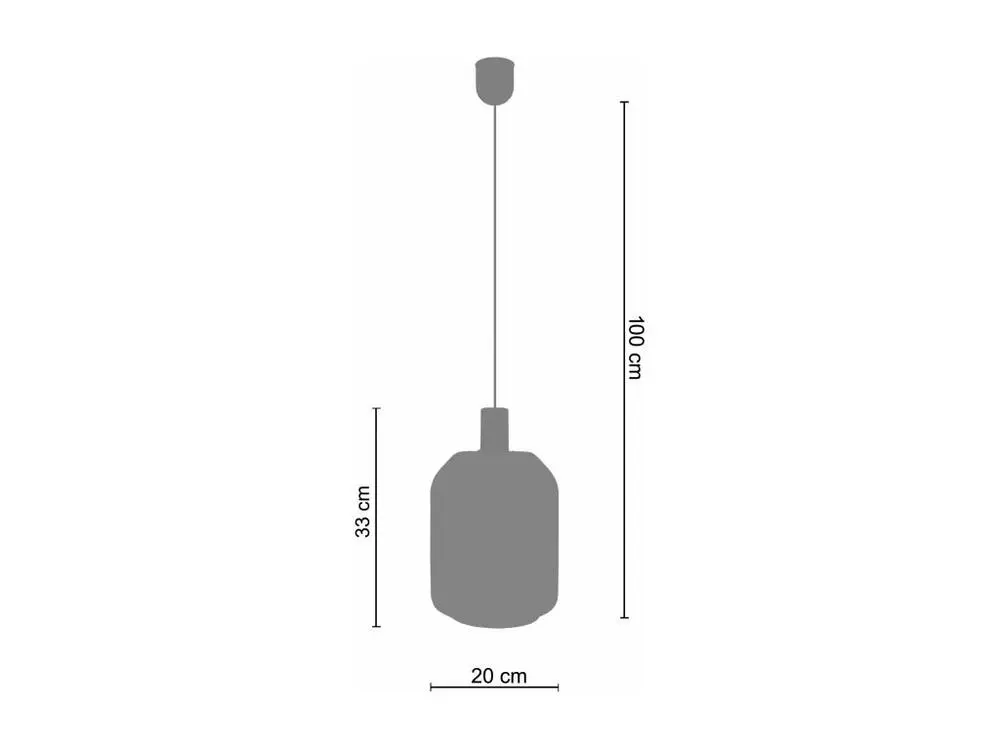 Suspension verre bleu métal cuivre110 cm. Sans outil d'installation