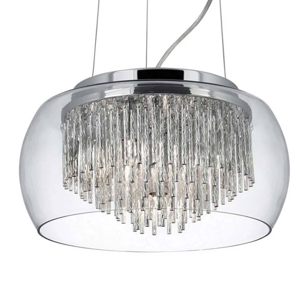 Suspension de verre Curva au design brillant avec LED intégrée non remplaçable
