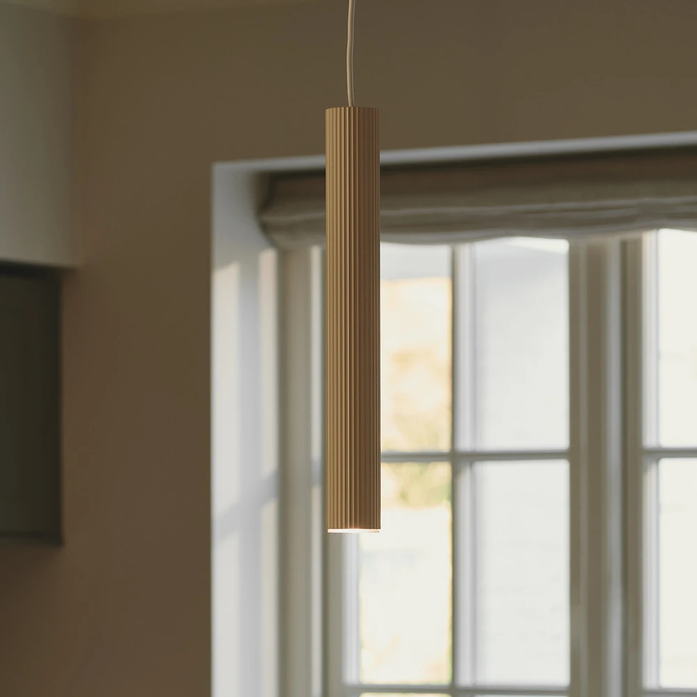 Suspension Vico, abat-jour métallique, à 1 lampe, crème