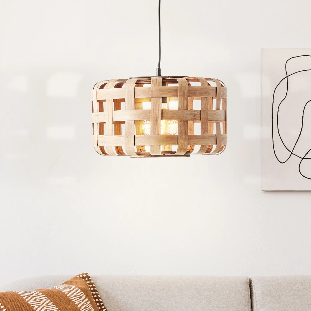 Suspension Woodline, bambou, à 1 lampe - Installation Facile