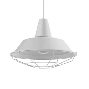 TIVOLI Suspension, 1xE27, max 42W, métal, blanc mat, D.35cm à fixation clip