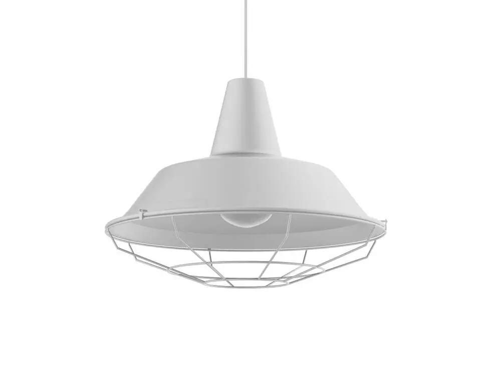 TIVOLI Suspension, 1xE27, max 42W, métal, blanc mat, D.35cm à fixation clip