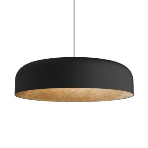 TUZZI Suspension, 1xE27, max 42W, métal, noir mat/feuille d'or, D.40cm avec LED intégrée non remplaçable