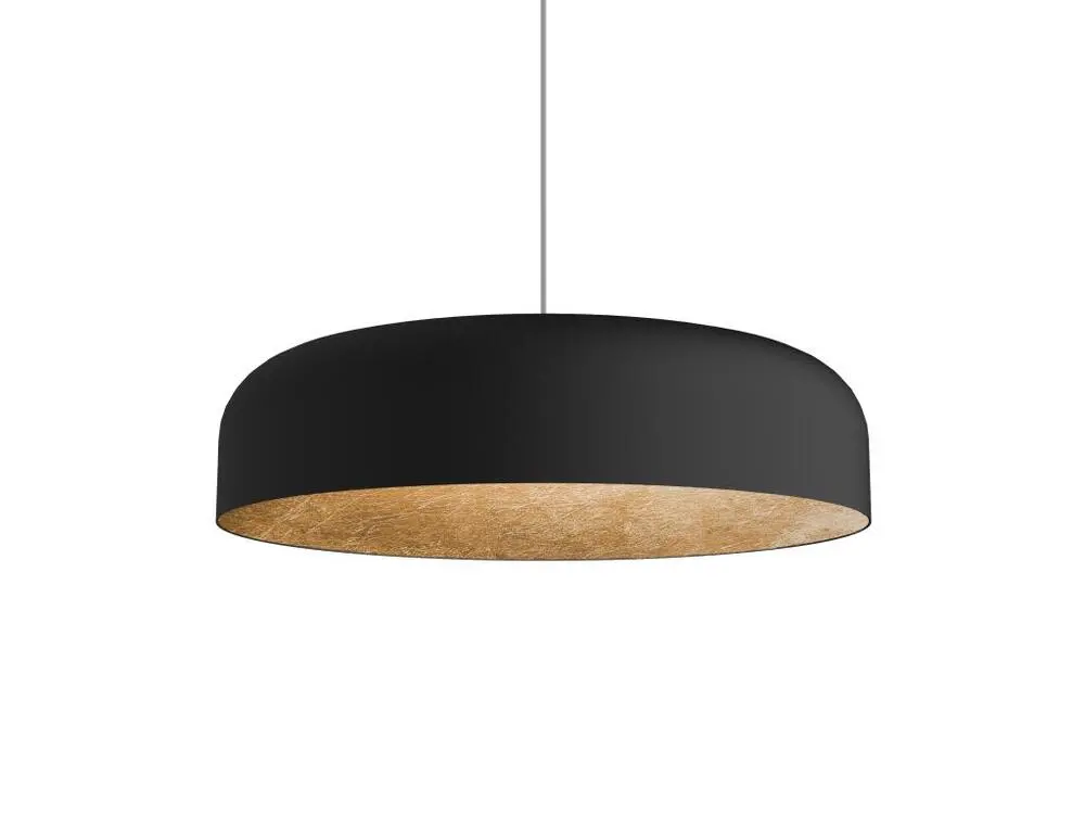 TUZZI Suspension, 1xE27, max 42W, métal, noir mat/feuille d'or, D.40cm avec LED intégrée non remplaçable
