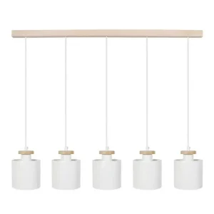 UZIBUZE - Lustre bar métal blanc d'ivoire à fixation clip