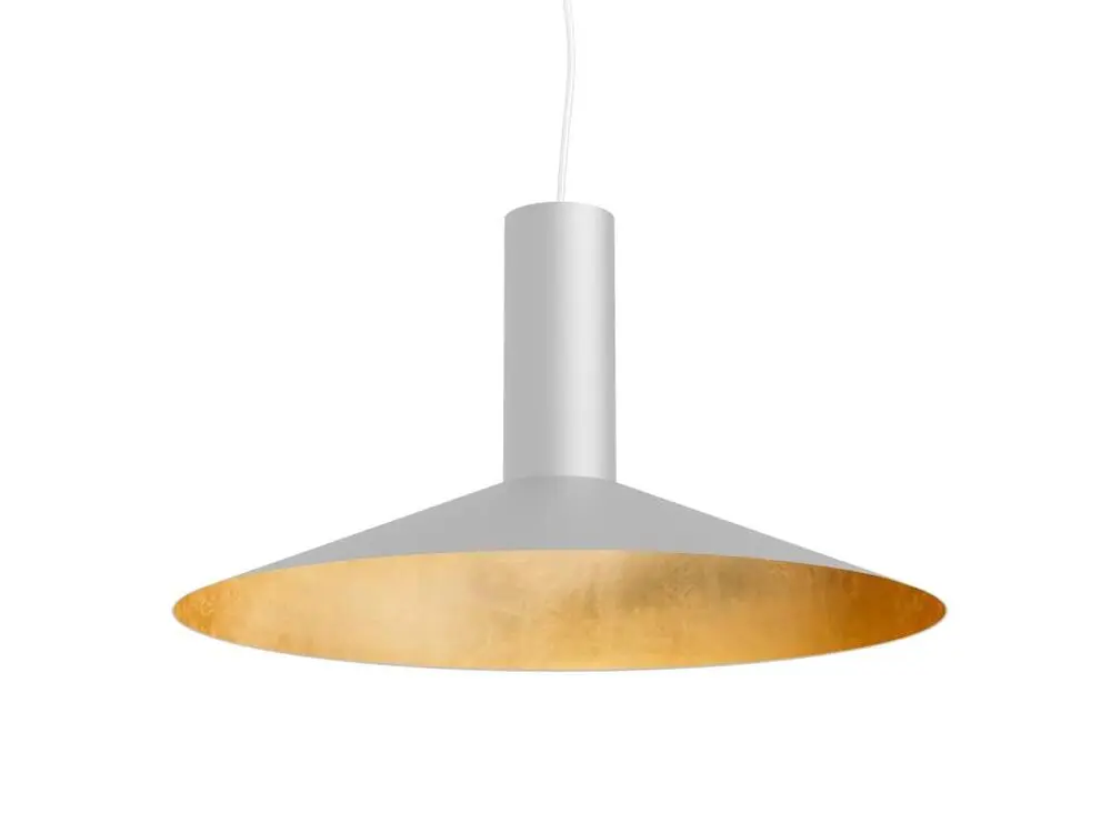 VERA Suspension, 1xE27, max 42W, acier, blanc mat/feuille d'or, D.40cm