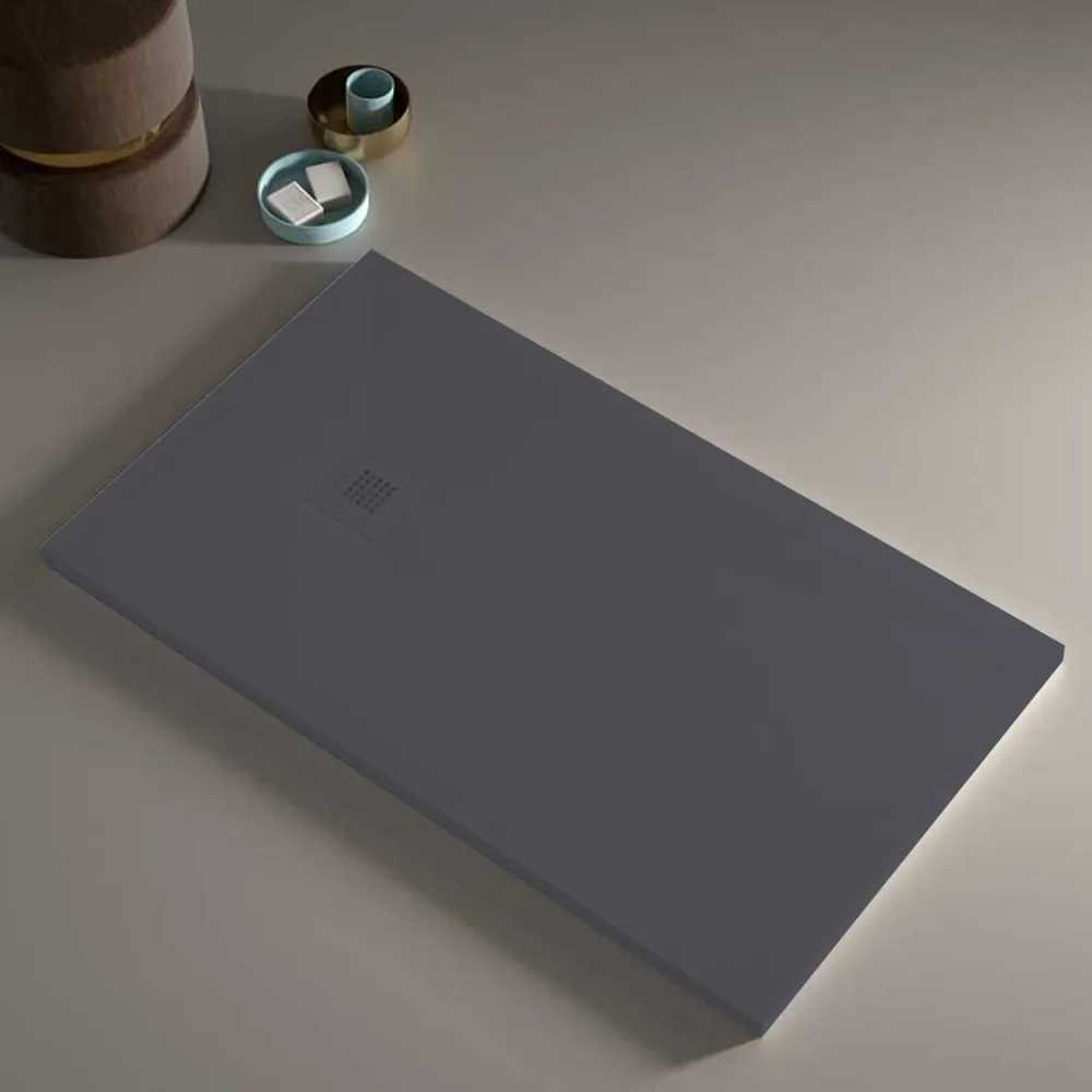Plateau de douche en résine modèle Plus 100X200cm anthracite ardoise avec protection IP65