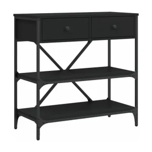 Table console noir 75x34,5x75 bois d'ingénierie (Norme NFC 15-100)