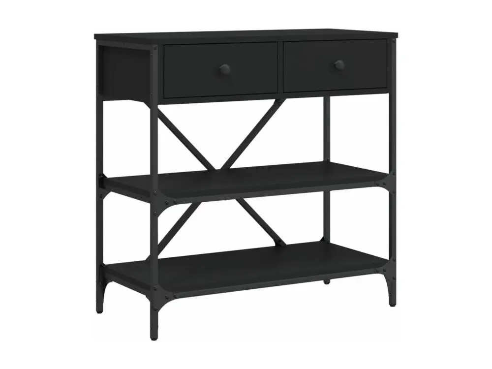 Table console noir 75x34,5x75 bois d'ingénierie (Norme NFC 15-100)