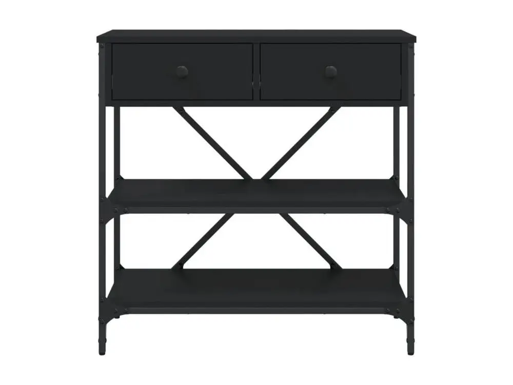 Table console noir 75x34,5x75 bois d'ingénierie (Norme NFC 15-100)