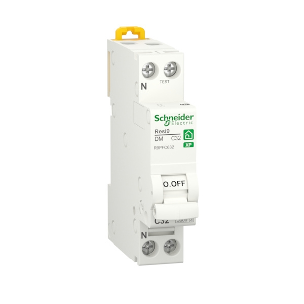 Disjoncteur modulaire RESI9 - courbe C - 1P+N - 32A - peignable - blanc - SCHNEIDER ELECTRIC avec protection IP65