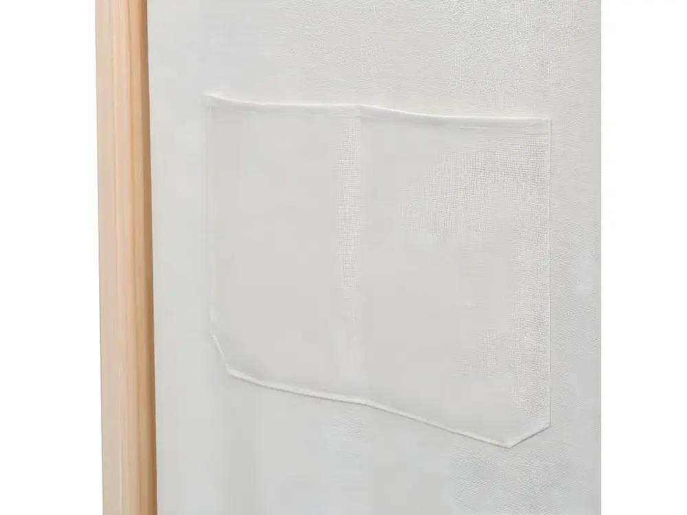 Paravent séparateur de pièce cloison de séparation décoration meuble 3 panneaux crème 120x4 cm tissu 0802095