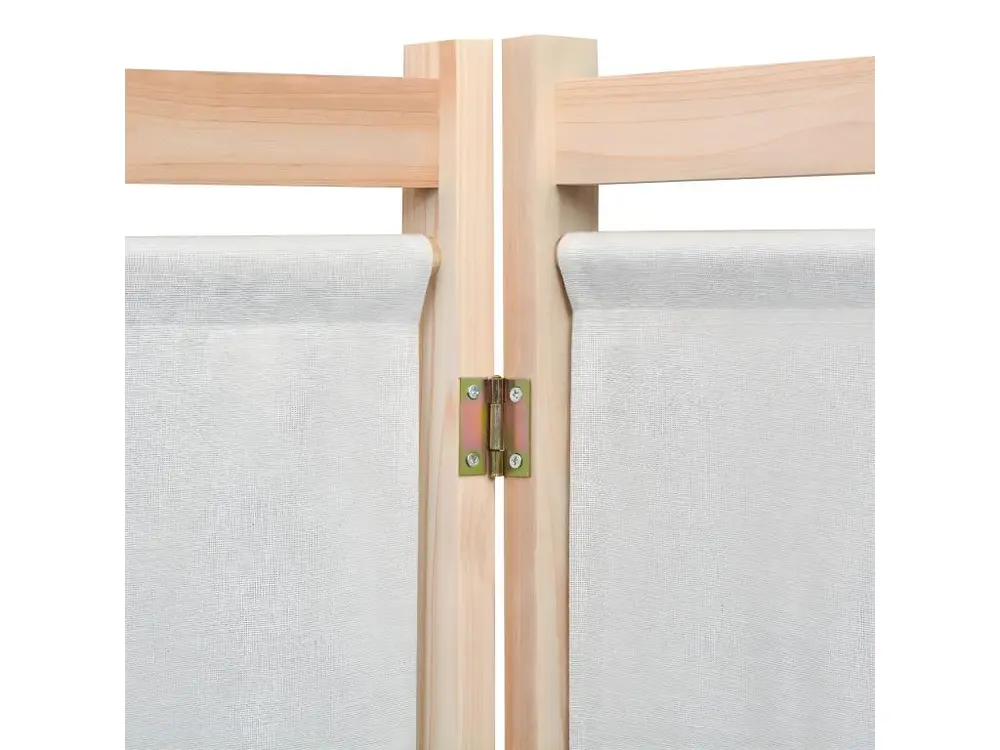 Paravent séparateur de pièce cloison de séparation décoration meuble 3 panneaux crème 120x4 cm tissu 0802095