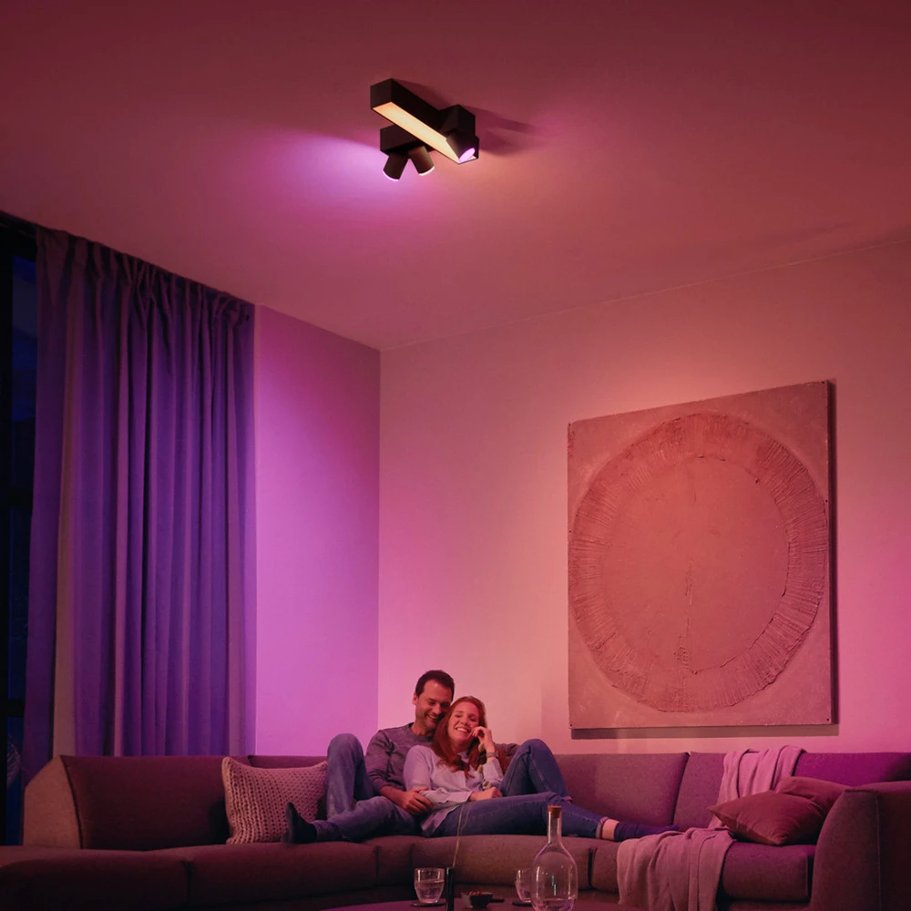 Philips Hue Spot LED Centris Cross noir à 3 lampes RVB CCT