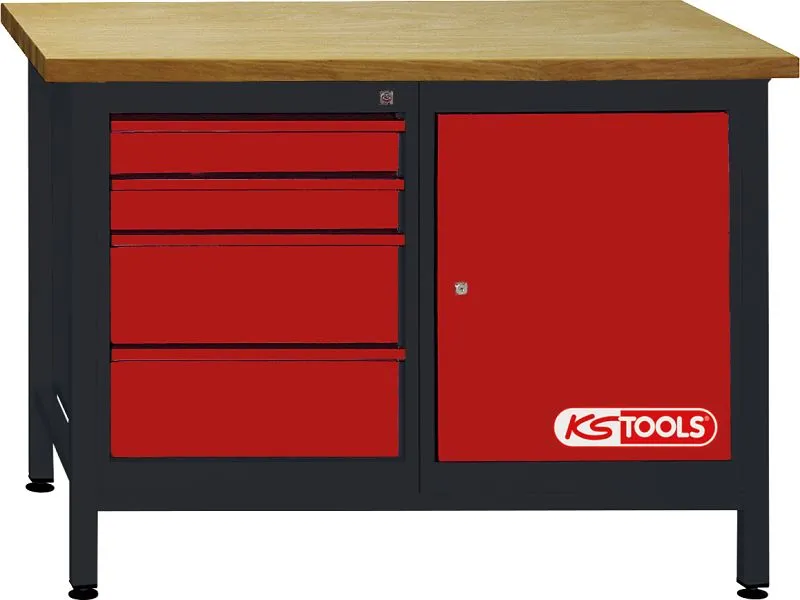 Établi KS Tools avec 4 tiroirs et 1 porte H840xL1200xP500mm 865.0006 obtenir à bas prix