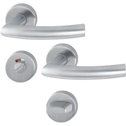Ensemble inox Trondheim sur rosace Finition inox mat coloris F69